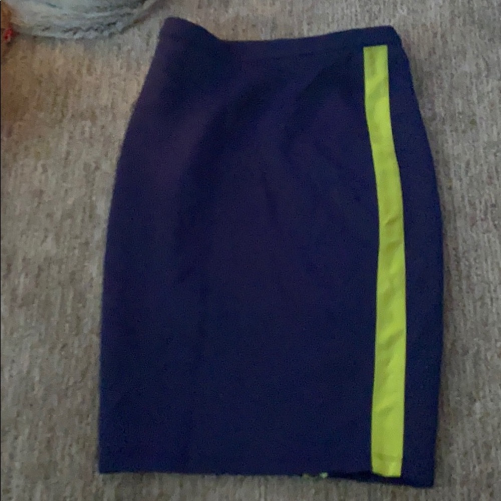 Pencil shirt, lime green and navy blue size small